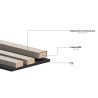 Mexen Lam-F acoustic wall slats 275 x 30 cm, 8 mm felt, technical veneer, Ruby Mahogany - S105-275307-3015-013