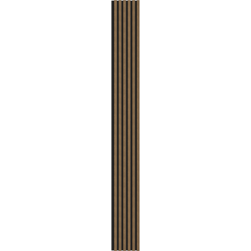 Mexen Lam-F Acoustic Wall Slats 275 x 30 cm, 8 mm Felt, Technical Veneer, Natural Walnut - S105-275307-3015-016