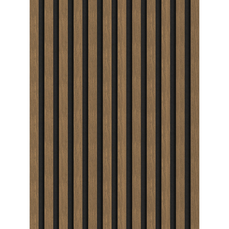 Mexen Lam-F Acoustic Wall Slats 275 x 30 cm, 8 mm Felt, Technical Veneer, Natural Walnut - S105-275307-3015-016