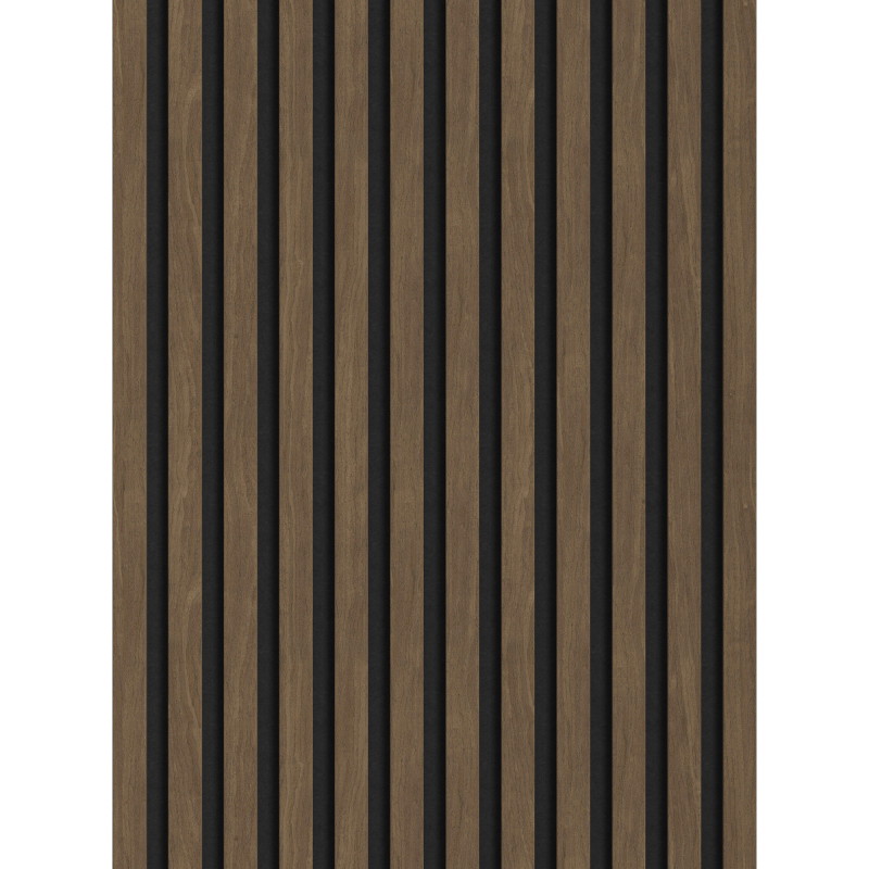 Mexen Lam-F acoustic wall slats 275 x 30 cm, 8 mm felt, technical veneer, Cocoa Walnut - S105-275307-3015-018