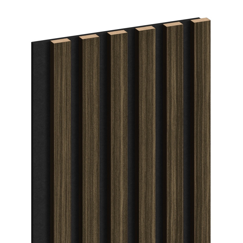 Mexen Lam-F acoustic wall slats 275 x 30 cm, felt 8 mm, technical veneer, Royal Ebony - S105-275307-3015-020