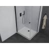Mexen Pretoria hinged shower cubicle 70 x 80 cm, transparent, Black + shower tray Flat - 852-070-080-70-00-4010B