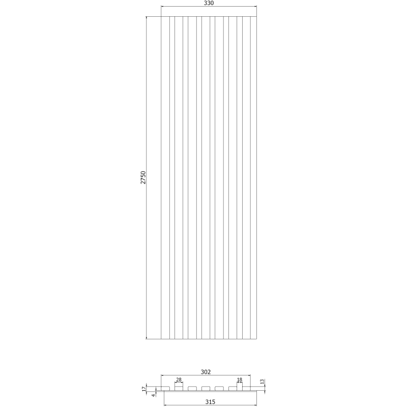 Mexen Lam-B wall slats 275 x 31.5 cm, 4 mm HDF board, Polar Oak - S100-275317-2812-067