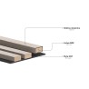 Mexen Lam-B wall slats 275 x 31.5 cm, 4 mm HDF board, Polar Oak - S100-275317-2812-067