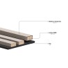 Mexen Lam-F Acoustic Wall Slats 275 x 31.5 cm, 6 mm Felt, Silver - S105-275317-2812-056