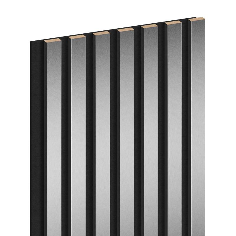 Mexen Lam-F Acoustic Wall Slats 275 x 31.5 cm, 6 mm Felt, Silver - S105-275317-2812-056
