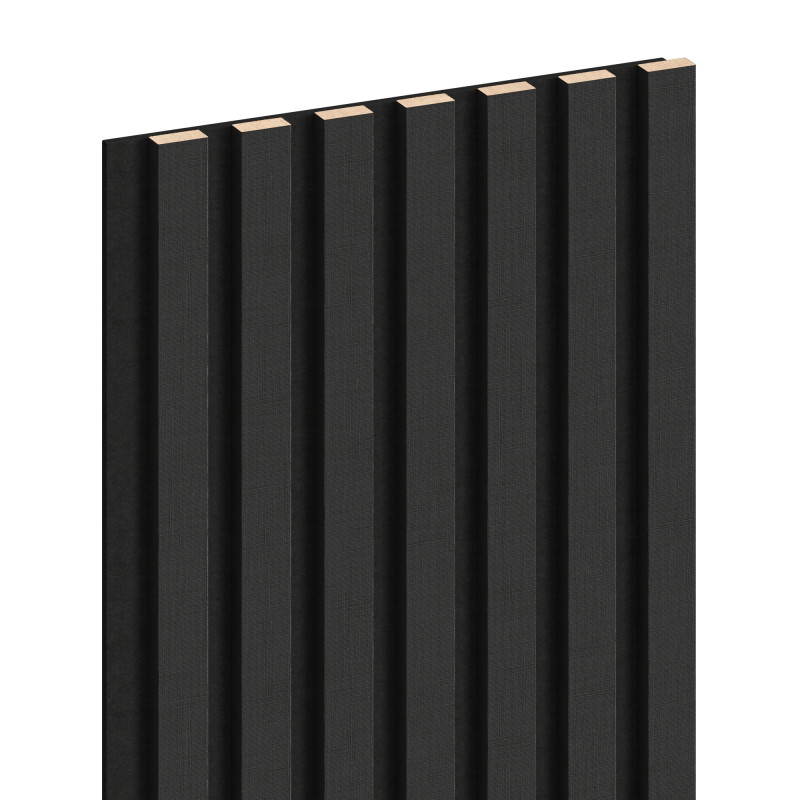 Mexen Lam-F Acoustic Wall Slats 275 x 31.5 cm, 6 mm Felt, Black Linen - S105-275317-2812-069