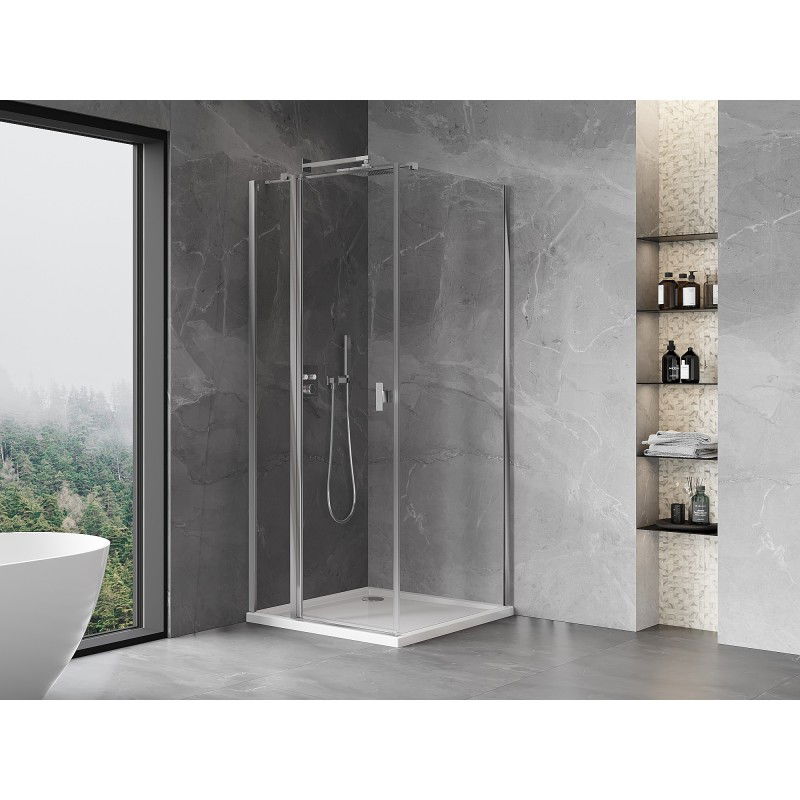 Mexen Mist T 70 x 70 cm Hinged Shower Enclosure, Transparent, Chrome - 8A4T-070-070-01-00