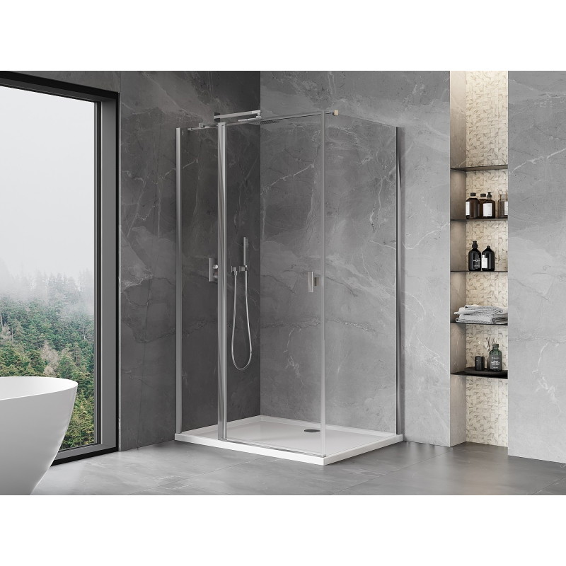 Mexen Mist T swing shower enclosure 80 x 70 cm, transparent, chrome - 8A4T-080-070-01-00