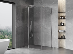 Mexen Mist T 90 x 75 cm pivot shower enclosure, transparent, chrome - 8A4T-090-075-01-00