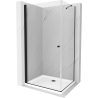 Mexen Pretoria shower enclosure hinged 70 x 120 cm, transparent, black + Flat tray - 852-070-120-70-00-4010B
