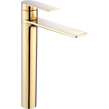 Mexen Zero tall washbasin faucet, gold - 71110-50