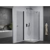 Mexen Pretoria 80 x 80 cm Hinged Shower Enclosure, Transparent, Black + Flat Tray - 852-080-080-70-00-4010B