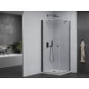 Mexen Pretoria 80 x 80 cm Hinged Shower Enclosure, Transparent, Black + Flat Tray - 852-080-080-70-00-4010B