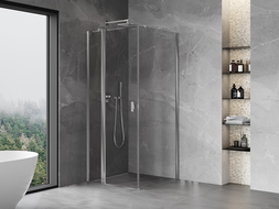 Mexen Mist T pivot shower cabin 95 x 95 cm, transparent, chrome - 8A4T-095-095-01-00
