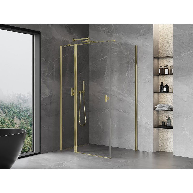 Mexen Mist T hinged shower enclosure 115 x 70 cm, transparent, gold - 8A4T-115-070-50-00