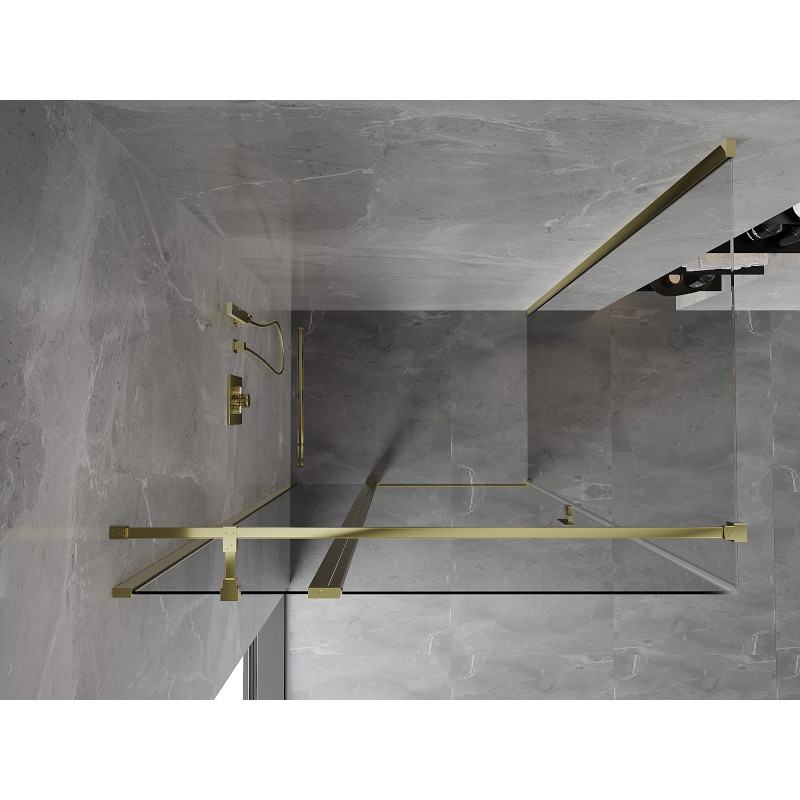 Mexen Mist T pivot shower enclosure 75 x 80 cm, transparent, gold - 8A4T-075-080-50-00
