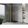 Mexen Mist T hinged shower cabin 70 x 70 cm, transparent, brushed gold - 8A4T-070-070-55-00