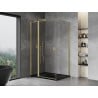 Mexen Mist T swing shower cabin 100 x 85 cm, transparent, brushed gold - 8A4T-100-085-55-00