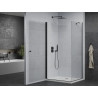 Mexen Pretoria 100 x120 cm Hinged Shower Enclosure, Transparent, Black + Flat Shower Tray - 852-100-120-70-00-4010B