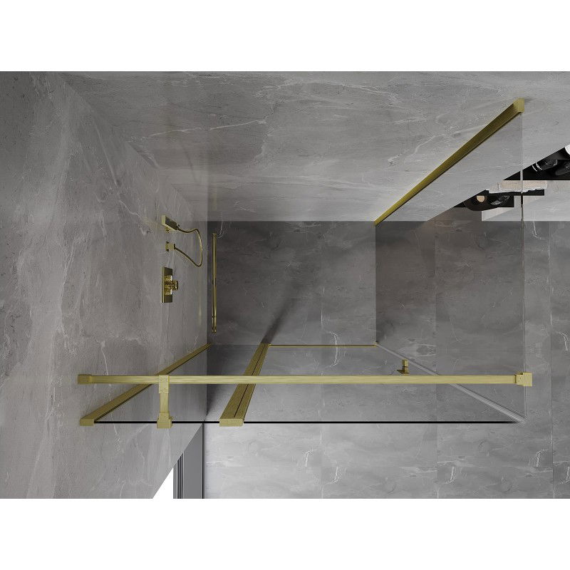 Mexen Mist T Hinged Shower Cabin 100 x 90 cm, Transparent, Brushed Gold - 8A4T-100-090-55-00