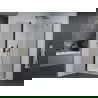 Mexen Pretoria hinged shower cubicle 100 x 100 cm, transparent, Black + shower tray Flat - 852-100-100-70-00-4010B