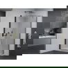 Mexen Pretoria hinged shower cubicle 100 x 100 cm, transparent, Black + shower tray Flat - 852-100-100-70-00-4010B