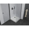 Mexen Pretoria pivot shower cabin 100 x 100 cm, transparent, black + Flat shower tray - 852-100-100-70-00-4010B