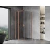 Mexen Mist T hinged shower enclosure 110 x 110 cm, transparent, brushed copper - 8A4T-110-110-65-00