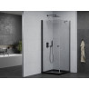 Mexen Pretoria pivot shower cabin 70 x 70 cm, transparent, black + Flat shower tray, black - 852-070-070-70-00-4070B