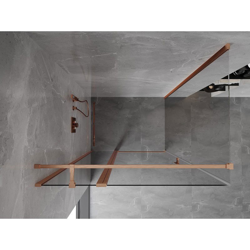 Mexen Mist T Hinged Shower Enclosure 105 x 75 cm, Transparent, Brushed Copper - 8A4T-105-075-65-00