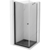 Mexen Pretoria hinged shower cubicle 70 x 70 cm, transparent, Black + shower tray Flat, Black - 852-070-070-70-00-4070B