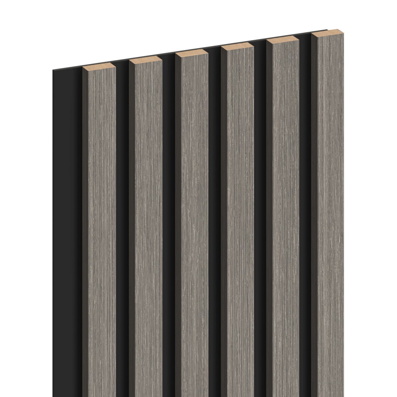 Mexen Lam-B wall slats 275 x 30 cm, 4 mm HDF board, technical veneer, Silvery Oak - S100-275307-3015-007