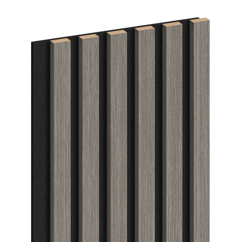 Mexen Lam-F acoustic wall slats 275 x 30 cm, 8 mm felt, technical veneer, Silvery Oak - S105-275307-3015-007