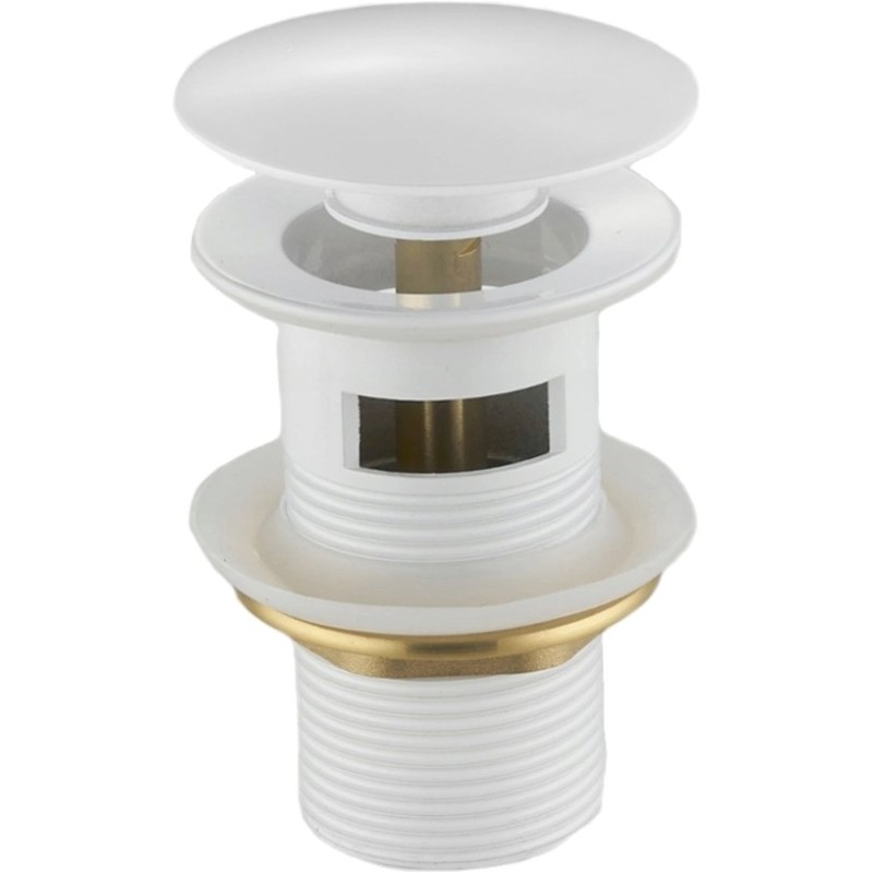 Mexen round click-clack waste with overflow, white - 79920-20