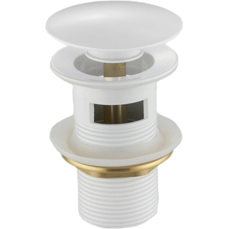 Mexen round click-clack waste with overflow, white - 79920-20