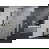 Mexen Pretoria hinged shower cubicle 80 x 70 cm, transparent, Black + shower tray Flat, Black - 852-080-070-70-00-4070B