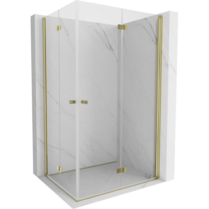 Mexen Mist-F Duo folding shower enclosure right 70 x 80 cm, transparent, gold - 8A6-070L-080P-50-00