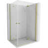 Mexen Mist-F Duo Right Folding Shower Enclosure 75 x 80 cm, Transparent, Gold - 8A6-075L-080P-50-00