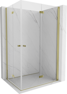 Mexen Mist-F Duo foldable shower cabin 80 x 120 cm, transparent, brushed gold - 8A6-080L-120P-55-00