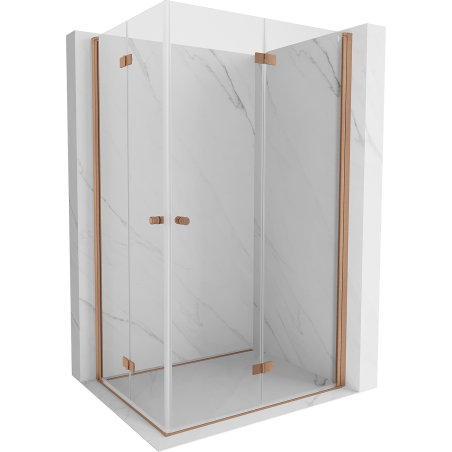 Mexen Mist-F Duo right folding shower cabin 70 x 80 cm, transparent, brushed copper - 8A6-070L-080P-65-00