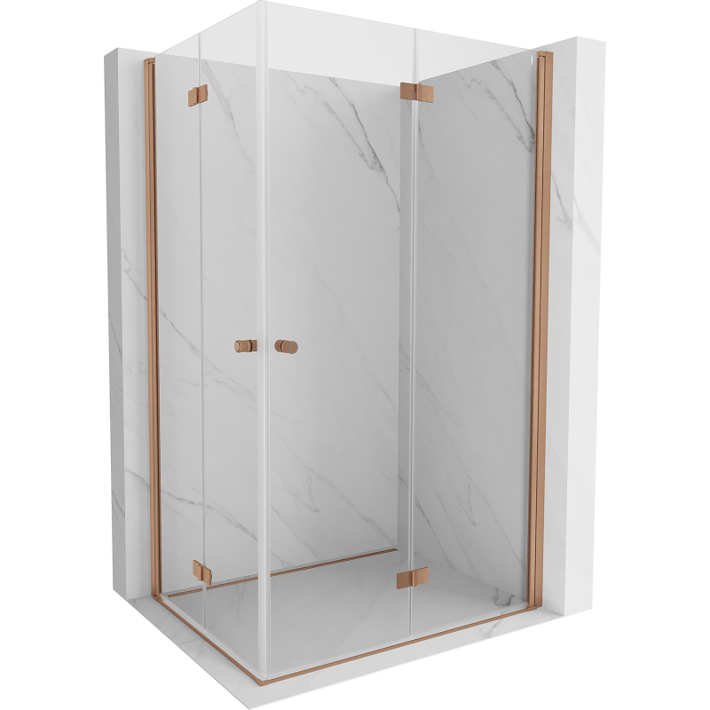 Mexen Mist-F Duo folding shower cabin right 70 x 85 cm, transparent, brushed copper - 8A6-070L-085P-65-00