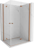 Mexen Mist-F Duo folding shower cabin 80 x 90 cm, transparent, brushed copper - 8A6-080L-090P-65-00