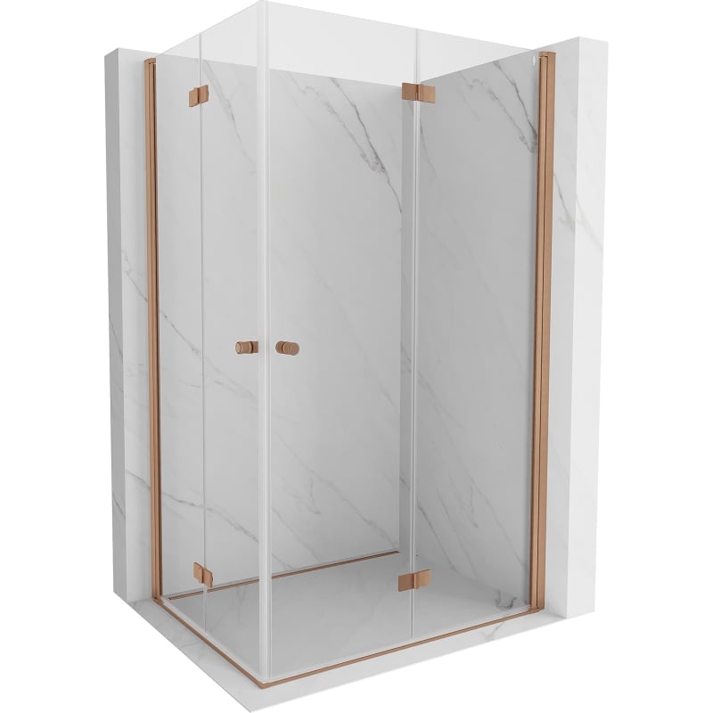 Mexen Mist-F Duo Folding Shower Cabin Right 70 x 120 cm, Transparent, Brushed Copper - 8A6-070L-120P-65-00