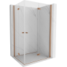 Mexen Mist-F Duo foldable shower enclosure right 100 x 120 cm, transparent, brushed copper - 8A6-100L-120P-65-00