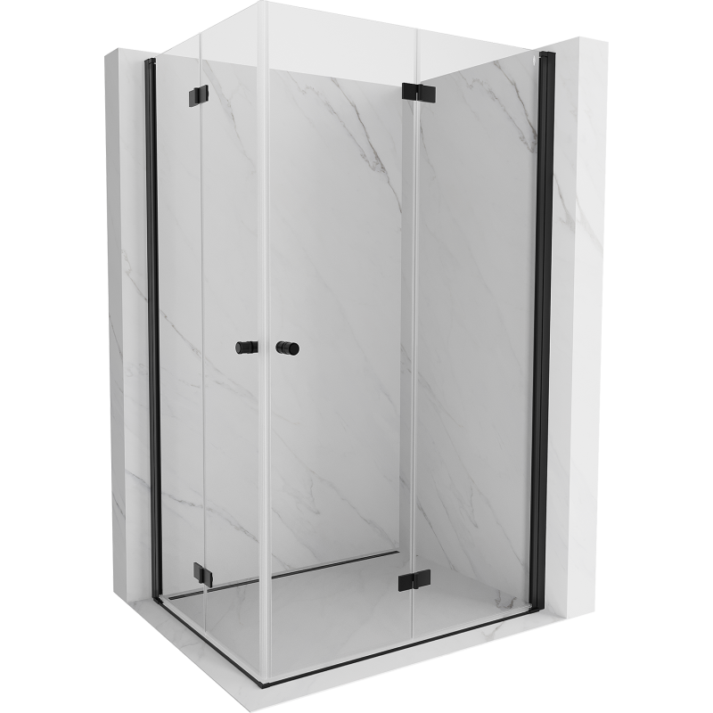 Mexen Mist-F Duo right folding shower cabin 75 x 105 cm, transparent, black - 8A6-075L-105P-70-00