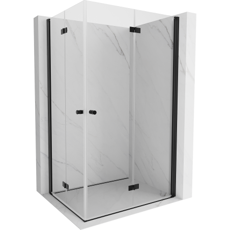 Mexen Mist-F Duo Right Folding Shower Cabin 80 x 110 cm, Transparent, Black - 8A6-080L-110P-70-00