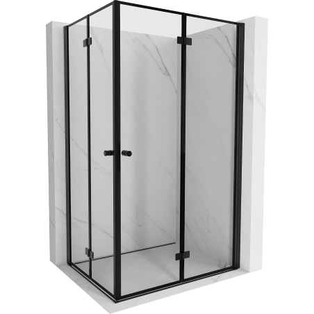 Mexen Mist-F Duo Right Folding Shower Enclosure 85 x 90 cm, Black Frame, Black - 8A6-085L-090P-70-70