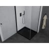 Mexen Pretoria hinged shower cubicle 80 x 110 cm, transparent, Black + shower tray Flat, Black - 852-080-110-70-00-4070B