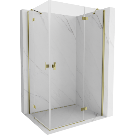 Mexen Mist-H Duo Shower Enclosure Right Hinged 75 x 80 cm, Transparent, Gold - 8A5-075L-080P-50-00